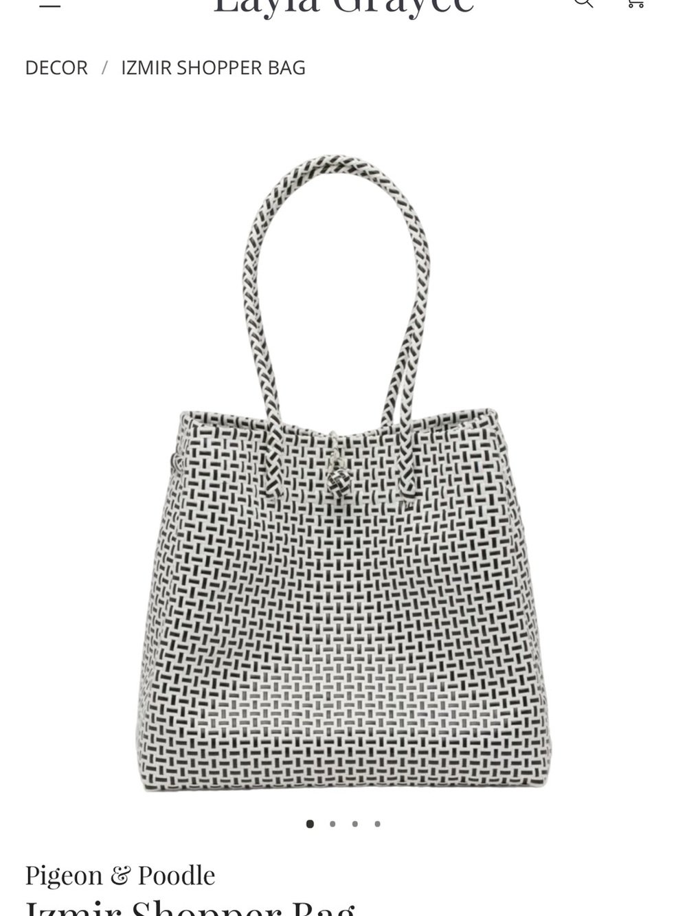 Black and White Woven Bag